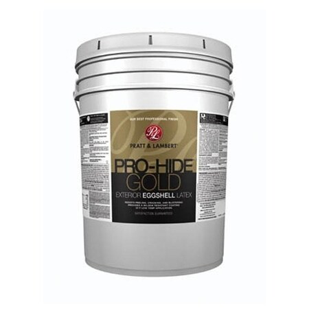 Pratt & Lambert ProHide Gold Z8500 Exterior Paint, Eggshell, Super OneCoat White, 5 gal 0000Z8500-20